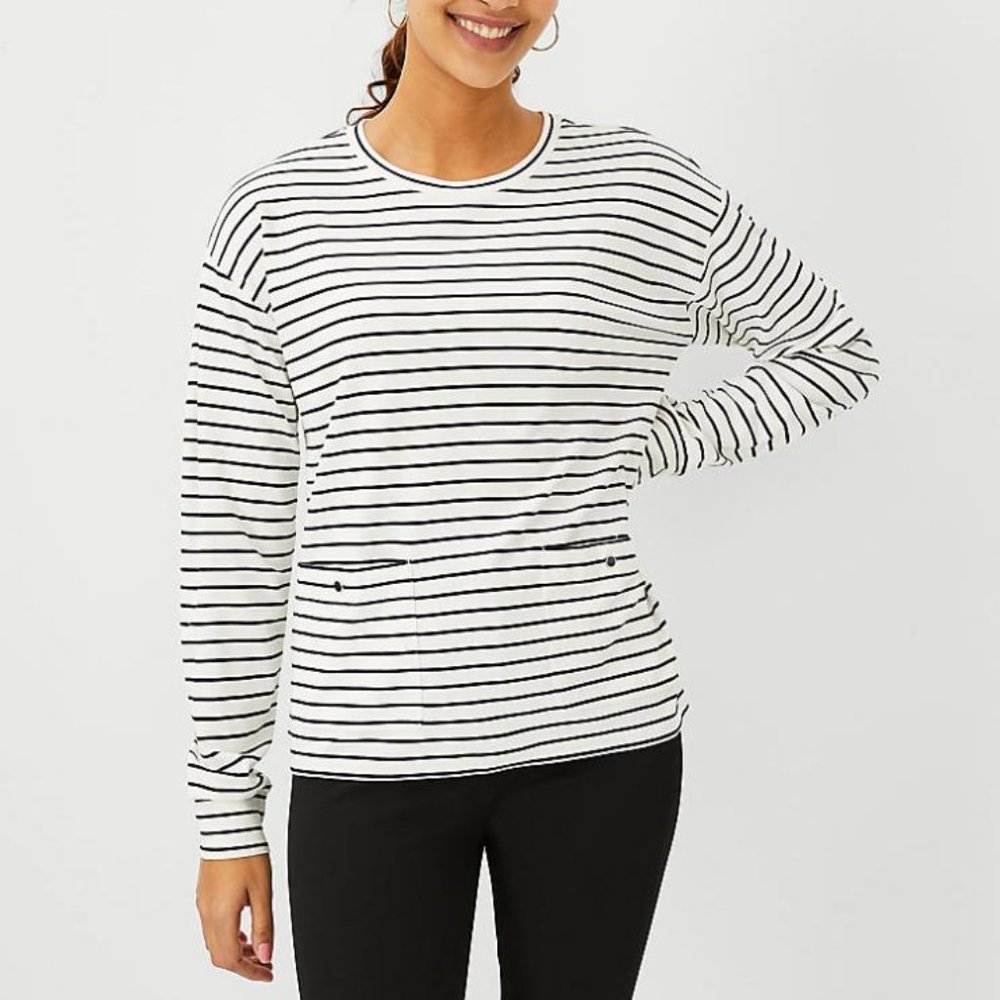 Ann Taylor striped shirt with pockets